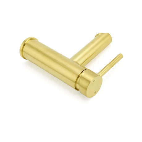 Brushed Gold Round Basin Mixer Tap