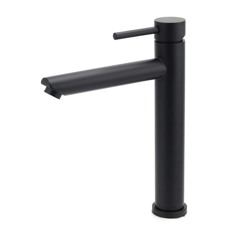 Matt Black Round Tall Basin Mixer Tap
