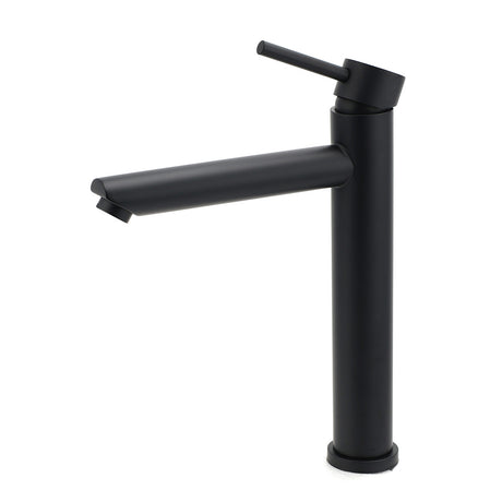 Matt Black Round Tall Basin Mixer Tap