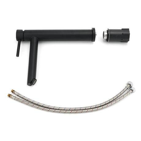 Matt Black Round Tall Basin Mixer Tap