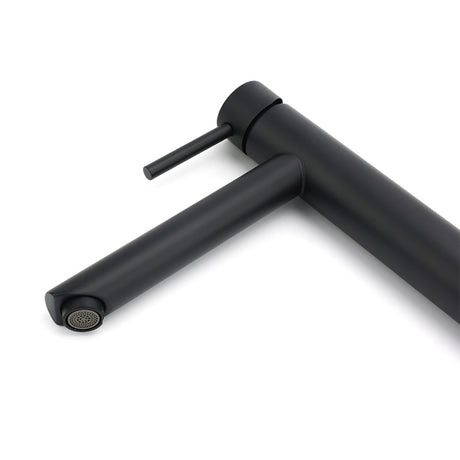 Matt Black Round Tall Basin Mixer Tap