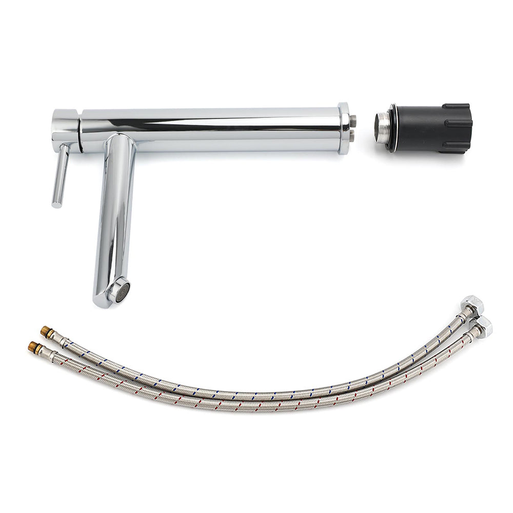 Polished Chrome Round Tall Basin Mixer Tap