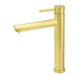 Brushed Gold Round Tall Basin Mixer Tap 304 Stainless Steel image 1