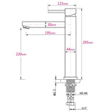 Brushed Gold Round Tall Basin Mixer Tap 304 Stainless Steel image 8