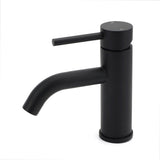 Matt black round basin mixer tap, view 1