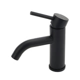 Matt black round basin mixer tap, view 2