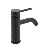 Matt black round basin mixer tap, view 3