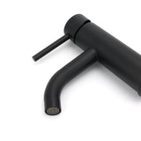 Matt black round basin mixer tap, view 4