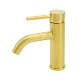 Brushed Gold Round Basin Mixer Tap