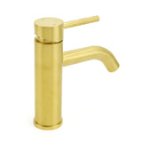 Brushed Gold Round Basin Mixer Tap