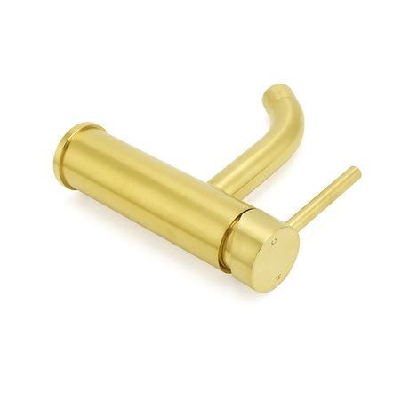 Brushed Gold Round Basin Mixer Tap