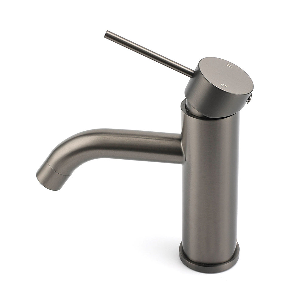 Gun Metal Grey Round Basin Mixer Tap image 2
