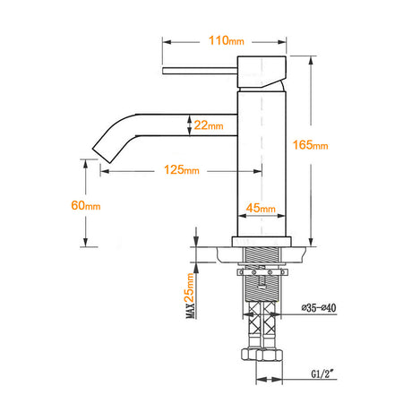 Gun Metal Grey Round Basin Mixer Tap image 8