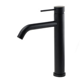 Matt Black Tall Curved Basin Mixer Tap
