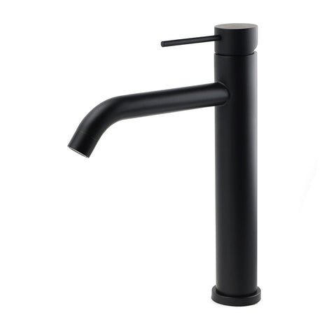 Matt Black Tall Curved Basin Mixer Tap
