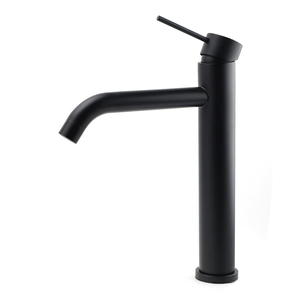 Matt Black Tall Curved Basin Mixer Tap
