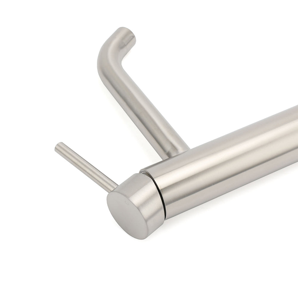 Brushed Nickel Tall Curved Basin Mixer Tap