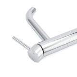 Polished chrome tall curved spout basin mixer tap, view 5