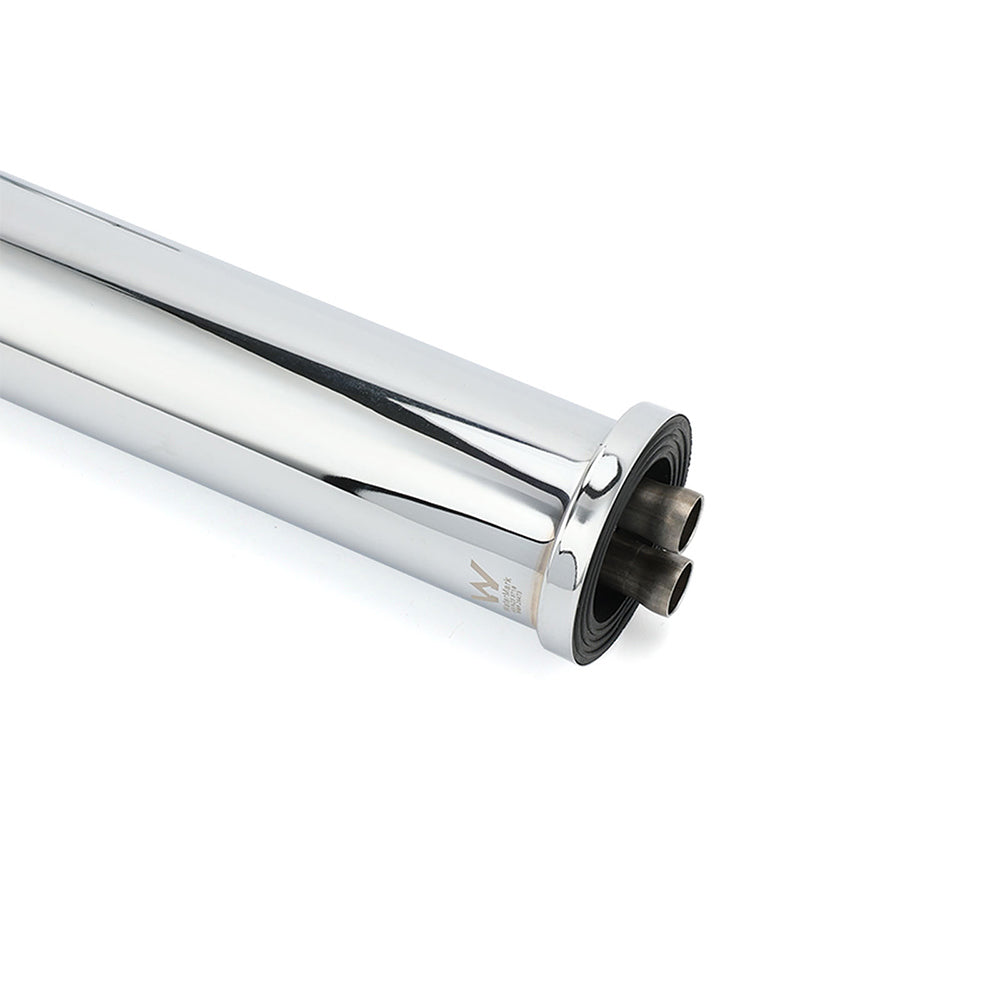Polished chrome tall curved spout basin mixer tap, view 6