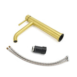Brushed Gold Round Tall Basin Mixer Tap image 7