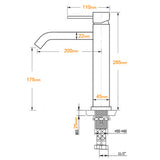 Tall Basin Mixer Tap, Gunmetal Grey