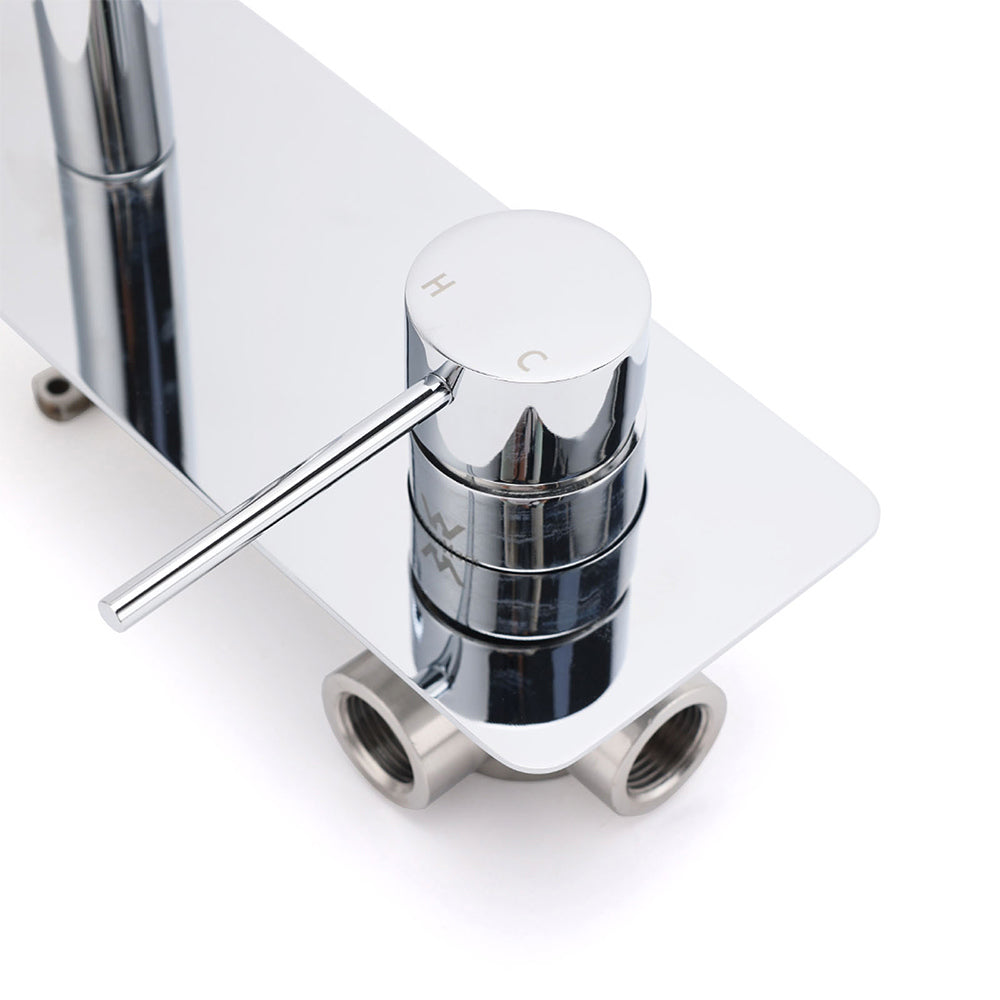 Round Wall Mounted Basin Mixer Tap, Chrome