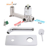 Round Wall Mounted Basin Mixer Tap, Chrome