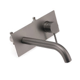 Wall Mounted Basin Mixer Tap, Round, Gun Metal