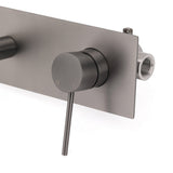 Wall Mounted Basin Mixer Tap, Round, Gun Metal