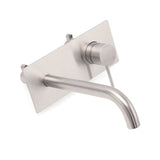 Round Wall Mounted Basin and Bath Mixer Tap, Brushed Nickel