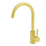 Brushed Gold Round Kitchen Mixer Tap image 1