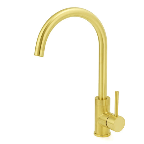 Brushed Gold Round Kitchen Mixer Tap image 1