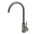 Gun Metal Round Kitchen Sink Mixer Tap with 360 Degree Swivel Spout