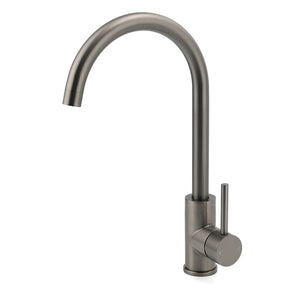 Gun Metal Round Kitchen Sink Mixer Tap with 360 Degree Swivel Spout