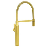 Tall Pull Out Kitchen Mixer Tap, 360 Degree Swivel, Brushed Gold