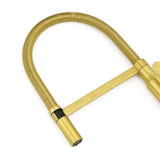 Tall Pull Out Kitchen Mixer Tap, 360 Degree Swivel, Brushed Gold