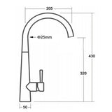 Kitchen Sink Mixer Tap with Swivel Spout, Brushed Gold