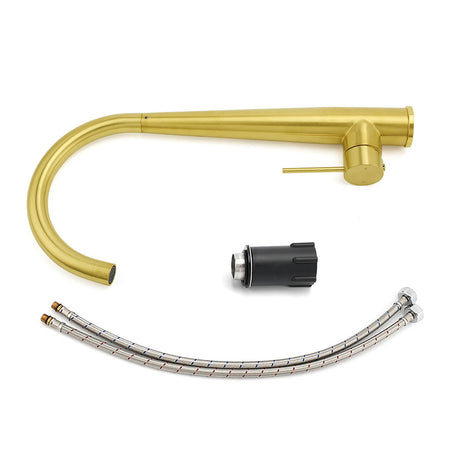 Kitchen Sink Mixer Tap with Swivel Spout, Brushed Gold