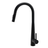 Round Pull Out Kitchen Mixer Tap with Dual Spray, Matte Black