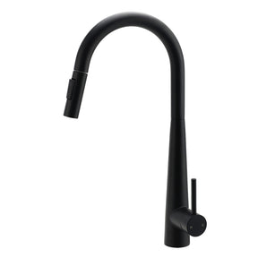 Round Pull Out Kitchen Mixer Tap with Dual Spray, Matte Black