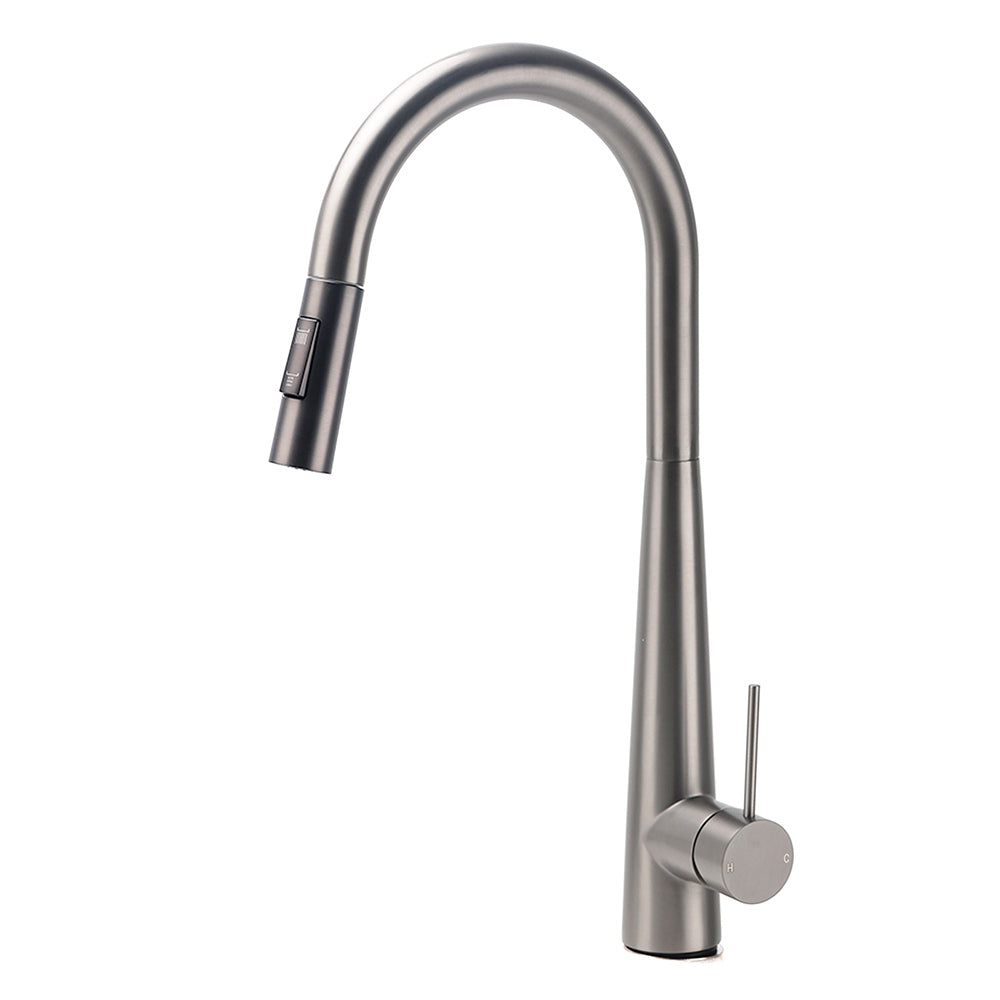 Pull Out Kitchen Mixer Tap with Two Spray Modes, Gun Metal