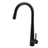 Round Pull Out Kitchen Mixer Tap, Matte Black