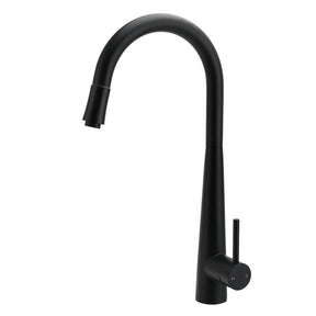 Round Pull Out Kitchen Mixer Tap, Matte Black