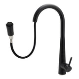 Round Pull Out Kitchen Mixer Tap, Matte Black