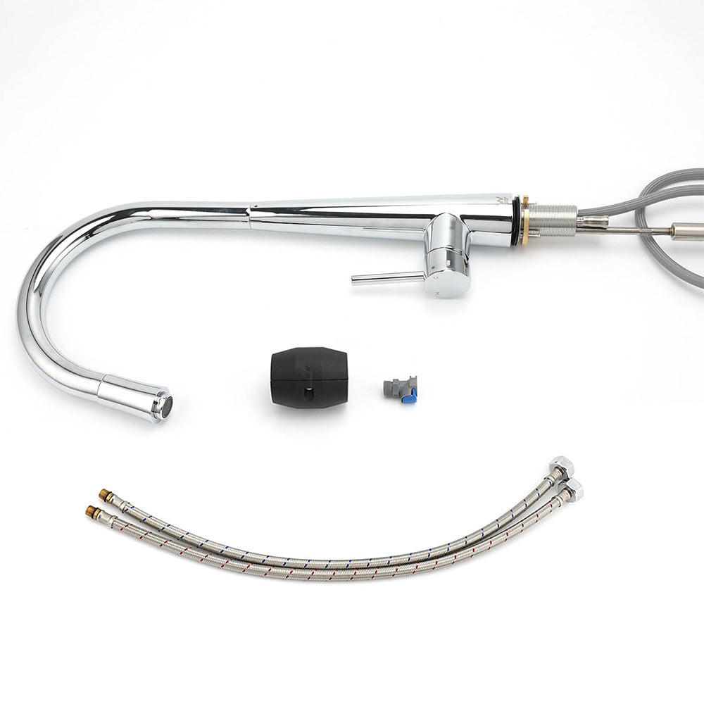 Chrome Pull Out Kitchen Sink Mixer Tap