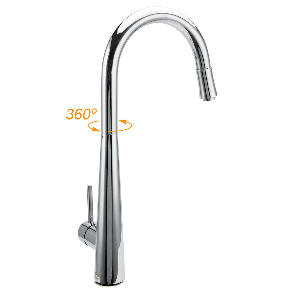 Chrome Pull Out Kitchen Sink Mixer Tap