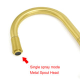 Pull Out Kitchen Mixer Tap, Round, Flexible Spout, Brushed Gold