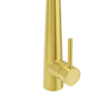 Pull Out Kitchen Mixer Tap, Round, Flexible Spout, Brushed Gold