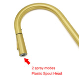 Pull Out Kitchen Mixer Tap with Dual Spray, Brushed Gold
