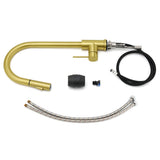 Pull Out Kitchen Mixer Tap with Dual Spray, Brushed Gold
